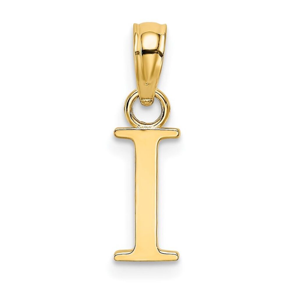 10k Yellow Gold Polished I Block Initial Charm - image 4